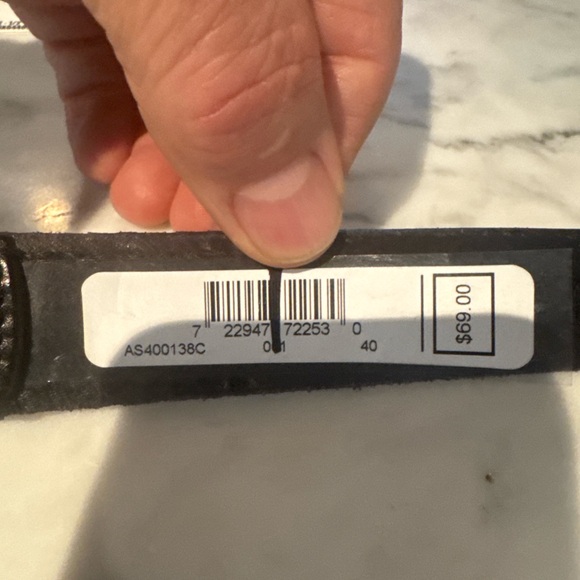 AllSaints | Black Leather Belt | Size 40 | Silver Buckle | $49 | NWT - Picture 2 of 4